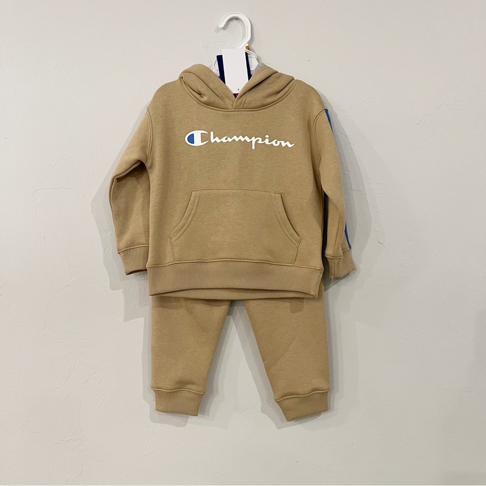 Champion Neutral Tan Boys Outfit Set Hoodie And Sweatpants Size 3T